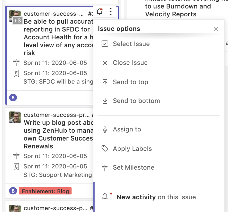 option to show the most recent comments added to an issue