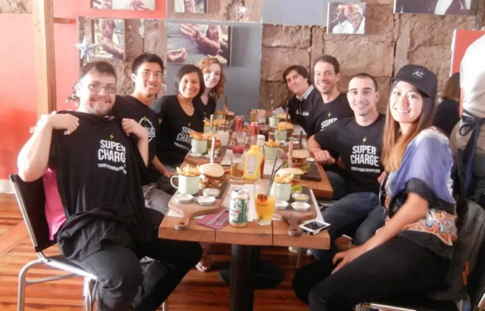the team having lunch