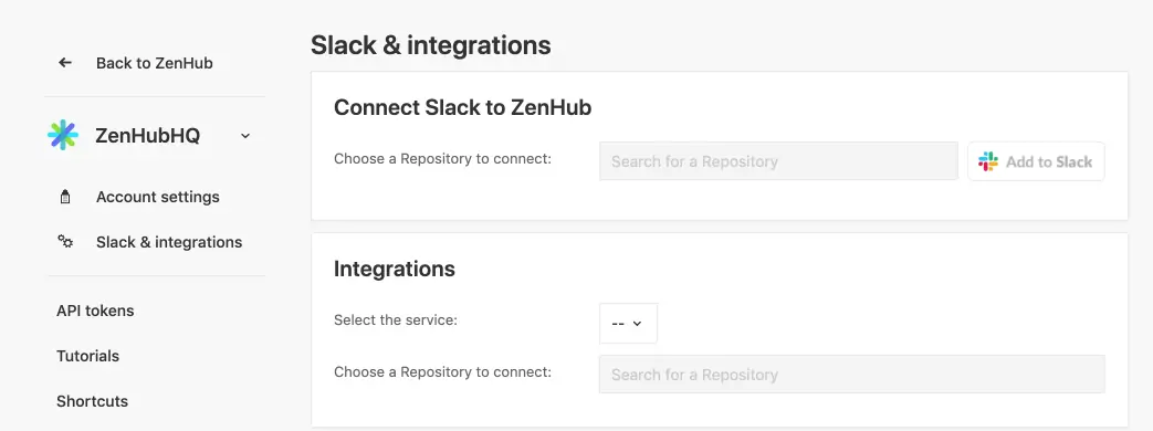 how to connect Slack to Zenhub