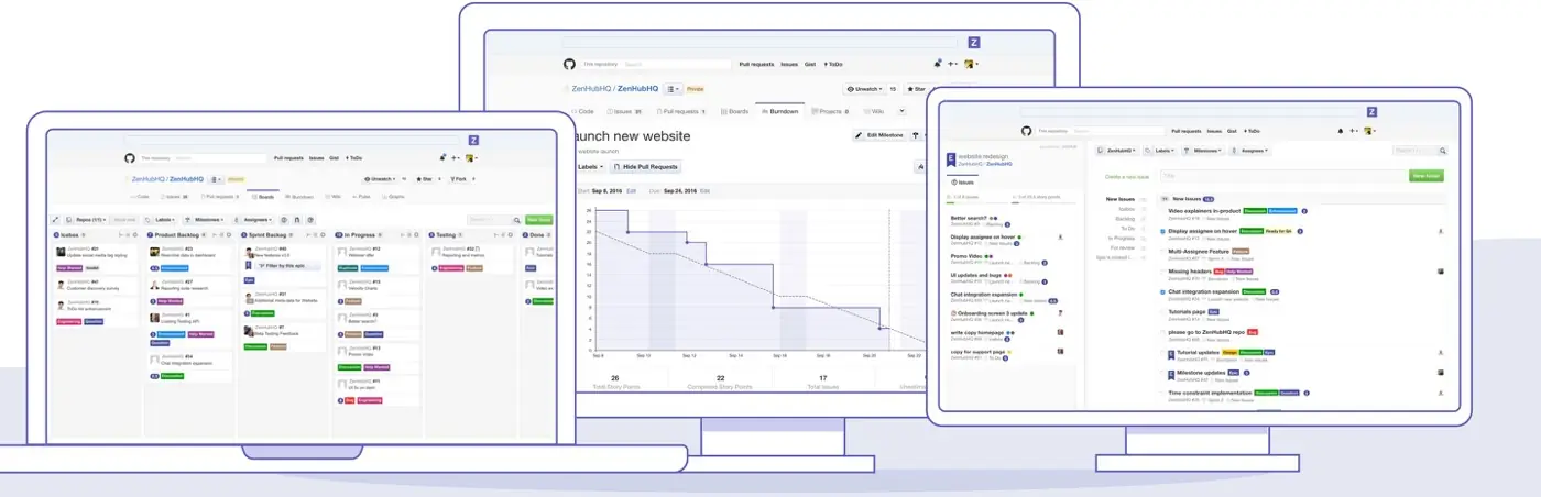 zenhub overview of multiple screens