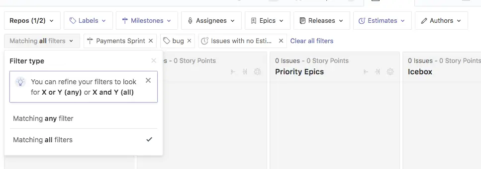 Organization Logic to filter issues