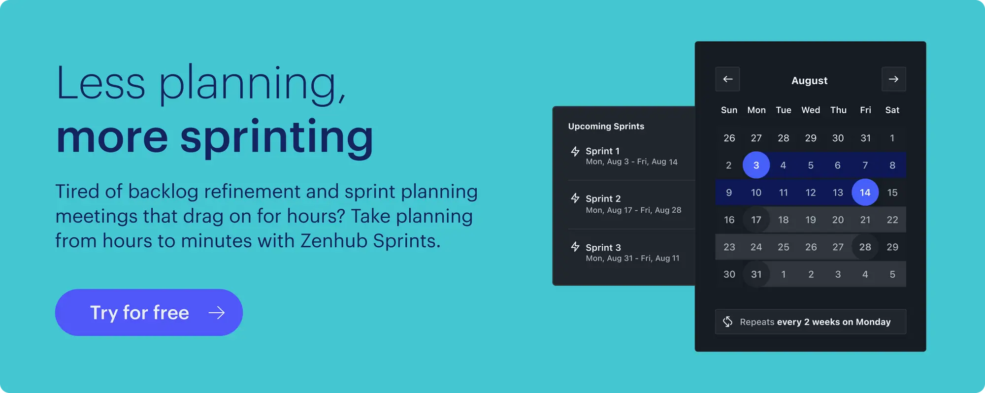 Goes over how to take sprint planning from hours to minutes with ZenHub Sprints.