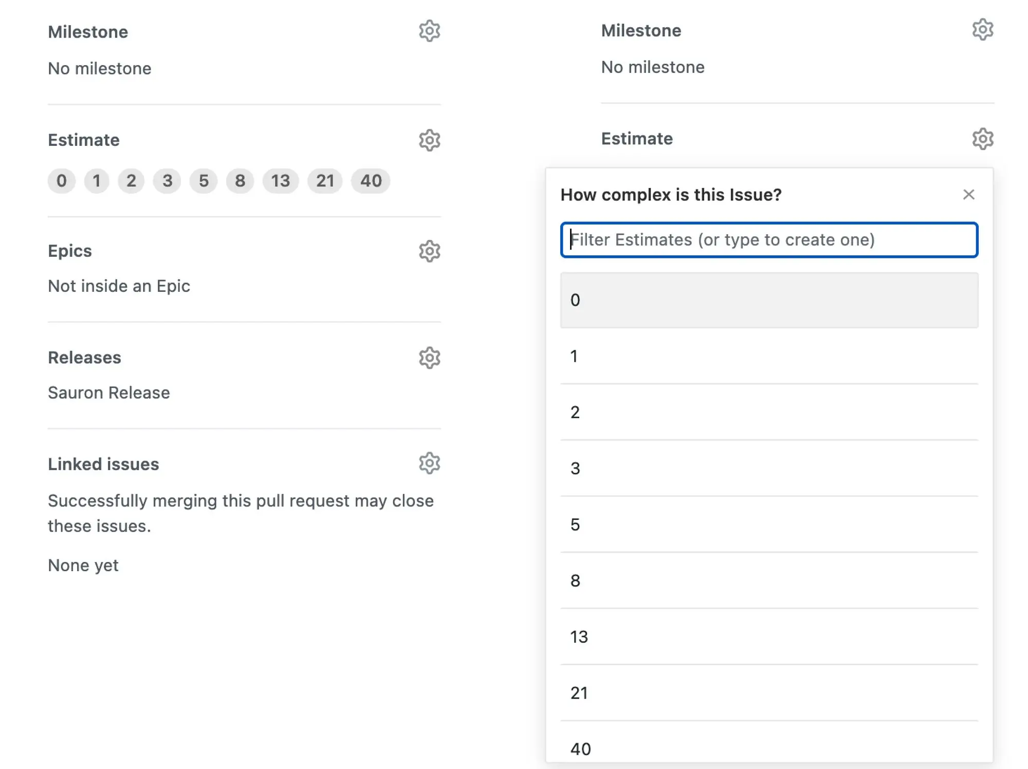 estimating the complexity of an issue through ZenHub