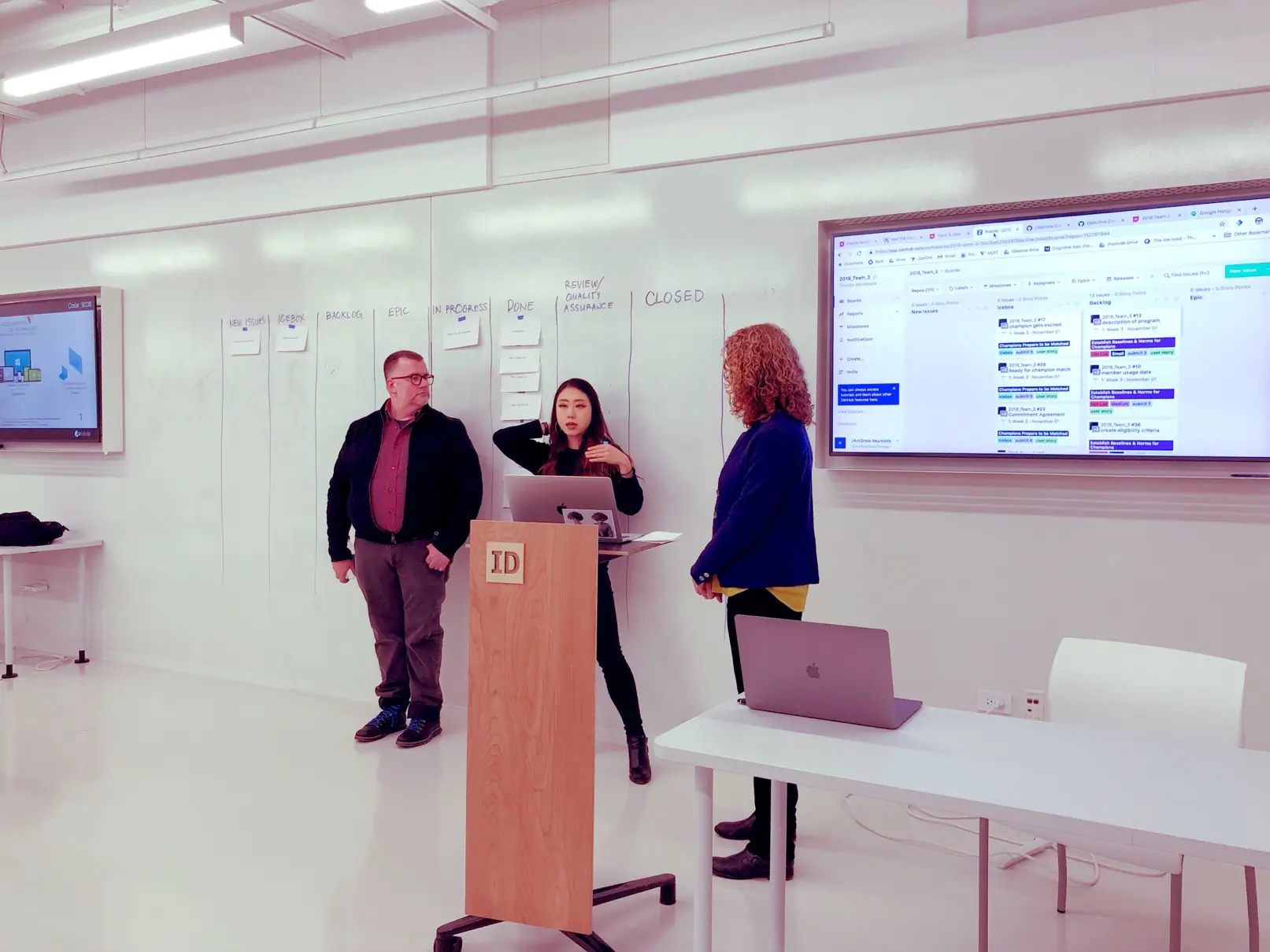 ID Students presenting their final work through ZenHub