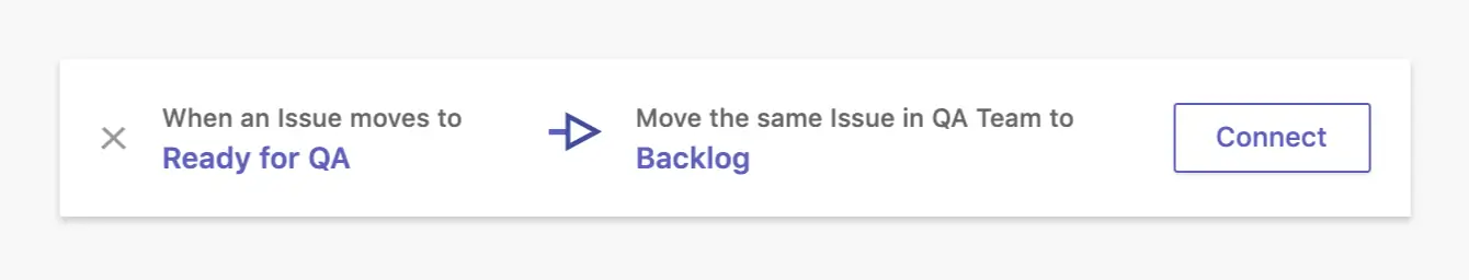 example of workflow automation: moving an issue to the backlog from the Ready for QA state