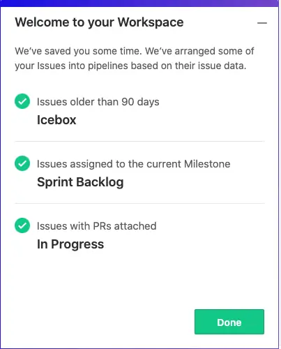 automatic workspace setup in ZenHub