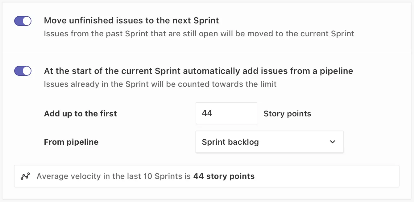 setting up an automated sprint in ZenHub's interface