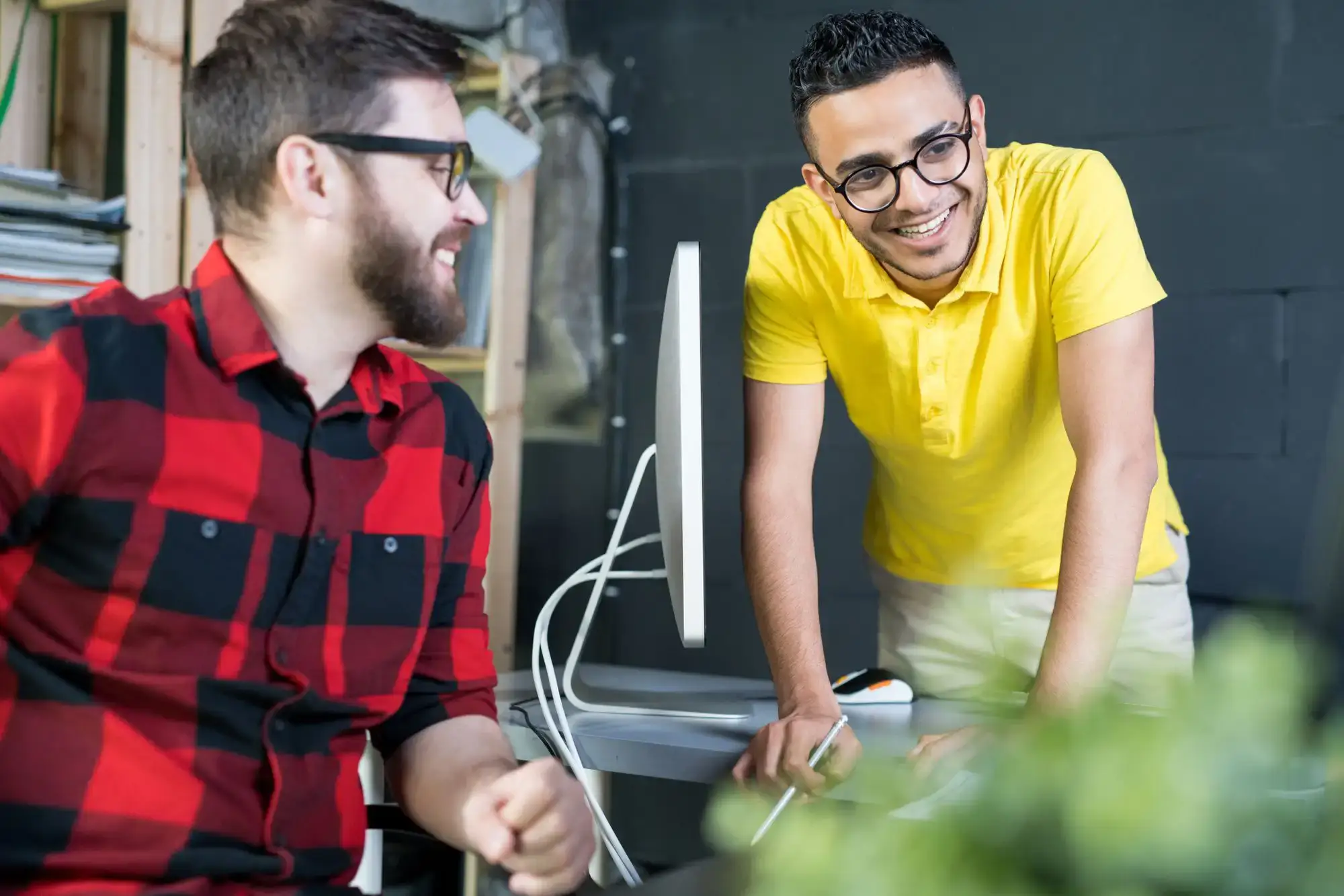 Image of happy developers working
