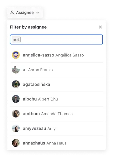 ZenHub's new "not" operator on all filters